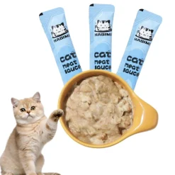 DOWNYPAWS - Friandises pour chats, saveur de saumon 20 paquets*14g, riches en oméga 3 et 6, avec taurine et vitamine e