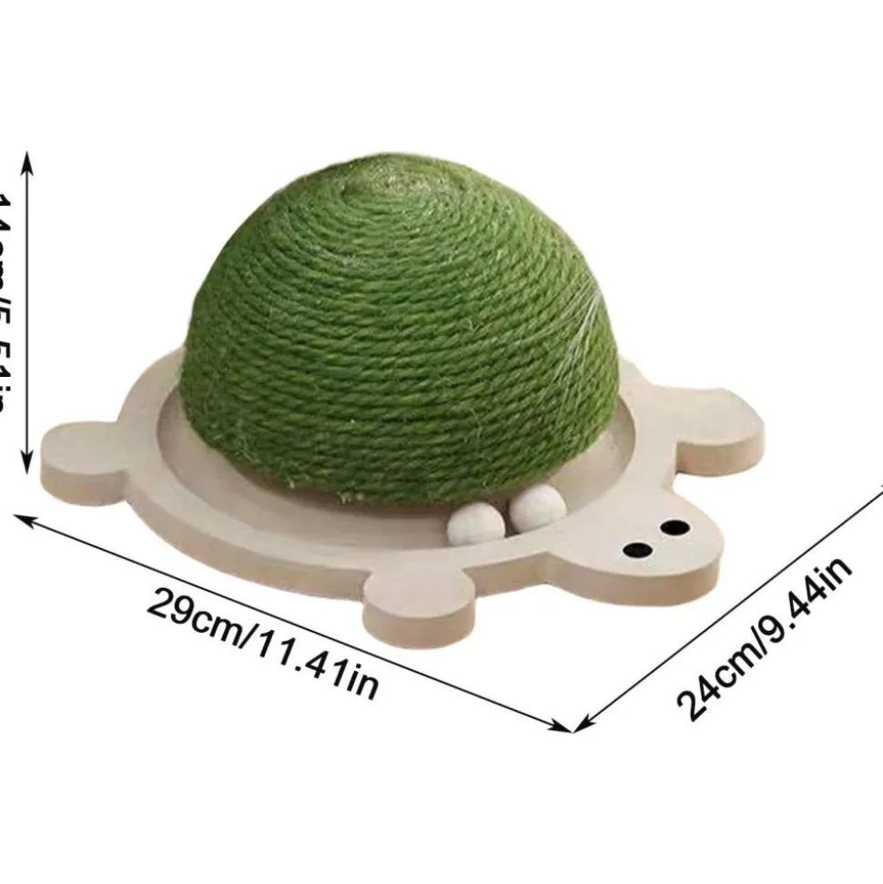 DOWNYPAWS - Griffoir pour chat en forme de tortue-balle jouet pour chat-29*24*14cm