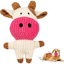 DOWNYPAWS - Jouets en peluche pour chiens-forme de vachejouets à mâcher - 22 x 15 cm