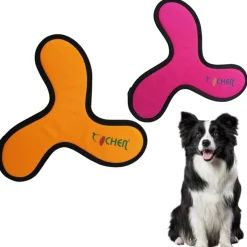 DOWNYPAWS - Jouets pour chiens-frisbee pour chien boomerang 2 articles-jaune + rouge