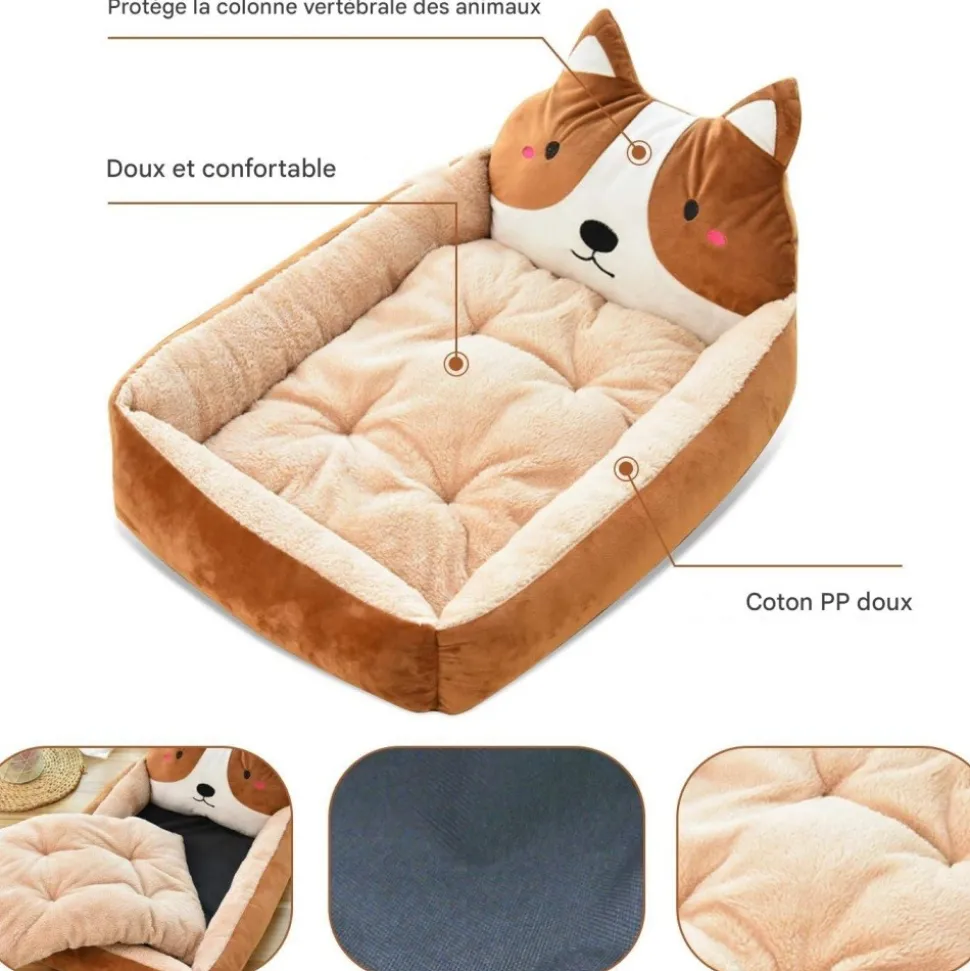 DOWNYPAWS - Lit pour chien brun