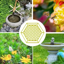 DOWNYPAWS - Plateau d'eau pour insectes - ruche avec bordure creuse flottant jaune
