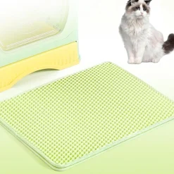 DOWNYPAWS - Tapis de litière anti-déversement pour chat rose 45*60cm