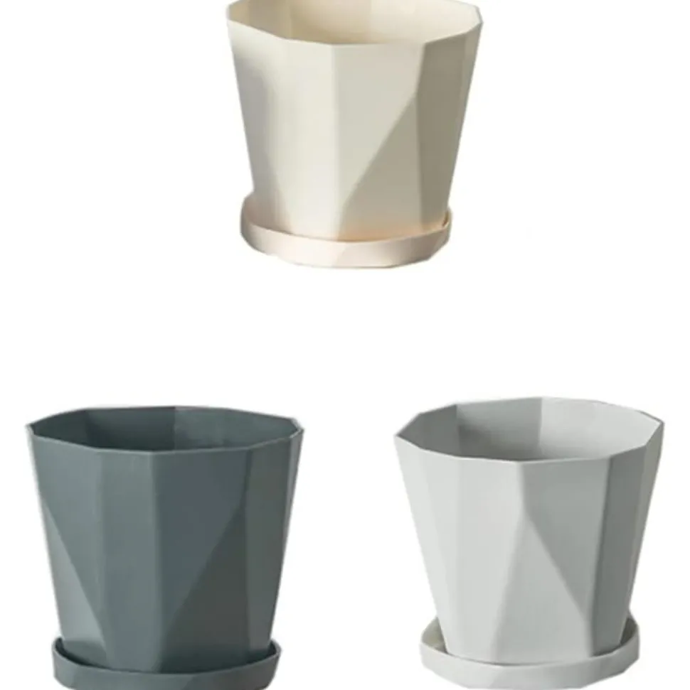 DTOPBUYAGE - Lot 3 pots fleurs plastique 13cm