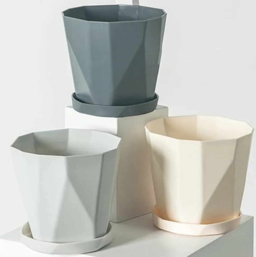 DTOPBUYAGE - Lot 3 pots fleurs plastique 13cm