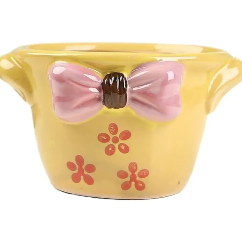 DTOPBUYAGE - Pot céramique coloré 12x10x7cm fleurs