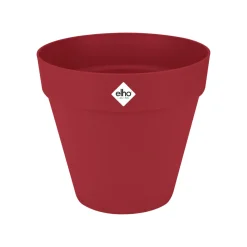 ELHO - Pot Loft rond à roulettes, coloris rouge théâtre - D.38,5xH.35,3cm