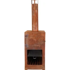 ESSCHERT DESIGN - Poêle de terrasse avec four à pizza rouille