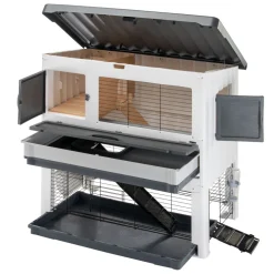 Ferplast cage lapin grand lodge 140 plus, clapier extérieur 2 étages, lapins, cochons d'inde, enclos pour lapins animaux