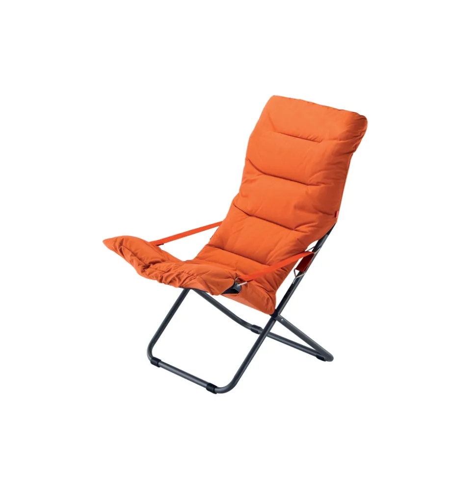 FIAM - Fauteuil FIESTA SOFT en Aluminium anthracite avec coussin Orange