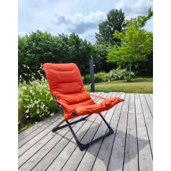 FIAM - Fauteuil FIESTA SOFT en Aluminium anthracite avec coussin Orange
