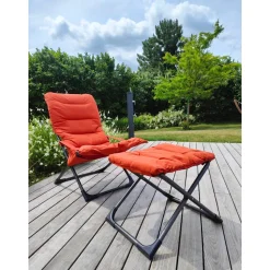 FIAM - Fauteuil FIESTA SOFT en Aluminium anthracite avec coussin Orange