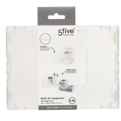5 FIVE SIMPLY SMART - 5five - boîte de rangement "fold n box" en plastique gris 2,8l