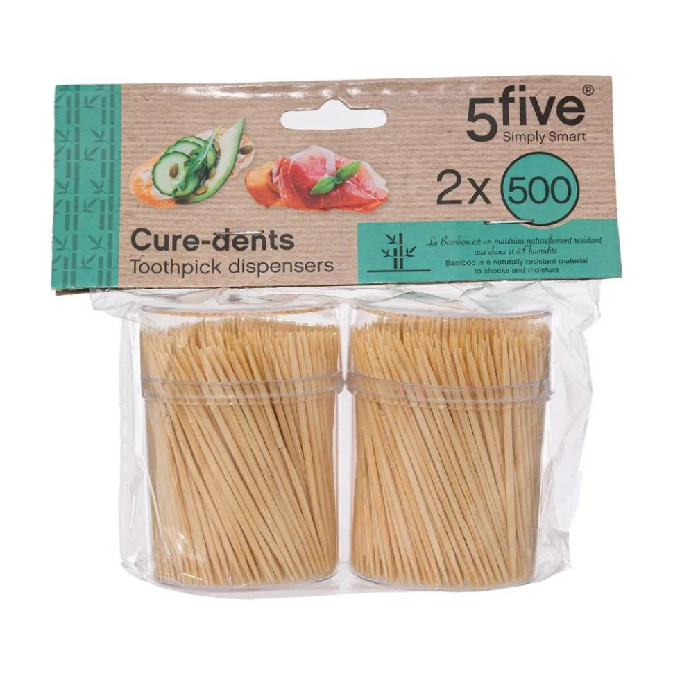 5 FIVE SIMPLY SMART - 5five - 2 boîtes 500 cure-dents bambou
