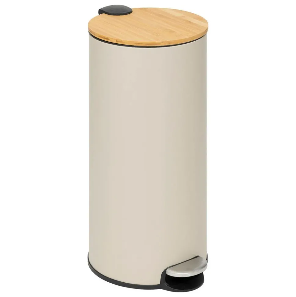 5 FIVE SIMPLY SMART - 5five - poubelle couvercle bambou 30l "modern color" beige