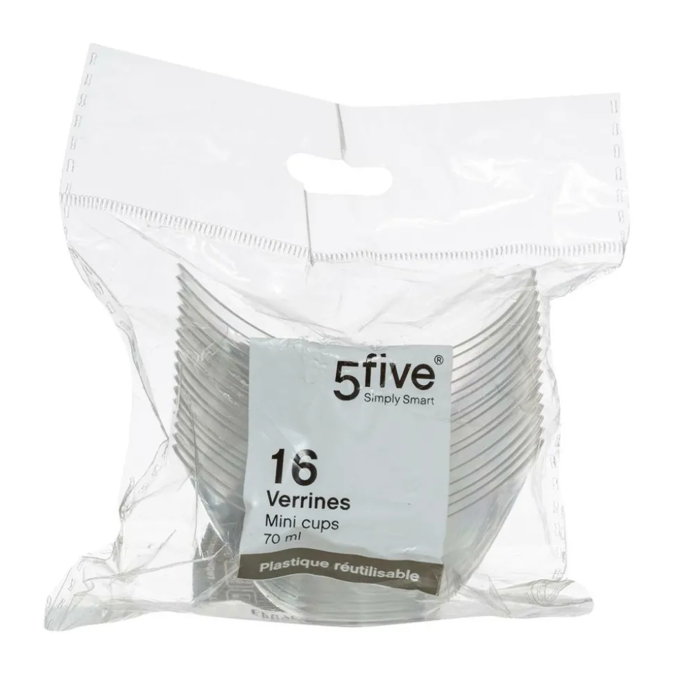 5 FIVE SIMPLY SMART - 5five - 16 verrines évasées plastique