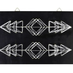 GRAINE CRÉATIVE - Coffret string art - tableau noir flèches déco art filaire 30 x 22 cm