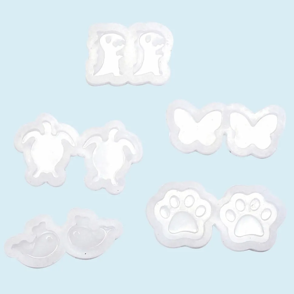 GRAINE CRÉATIVE - 5 mini moules pour bijoux animaux