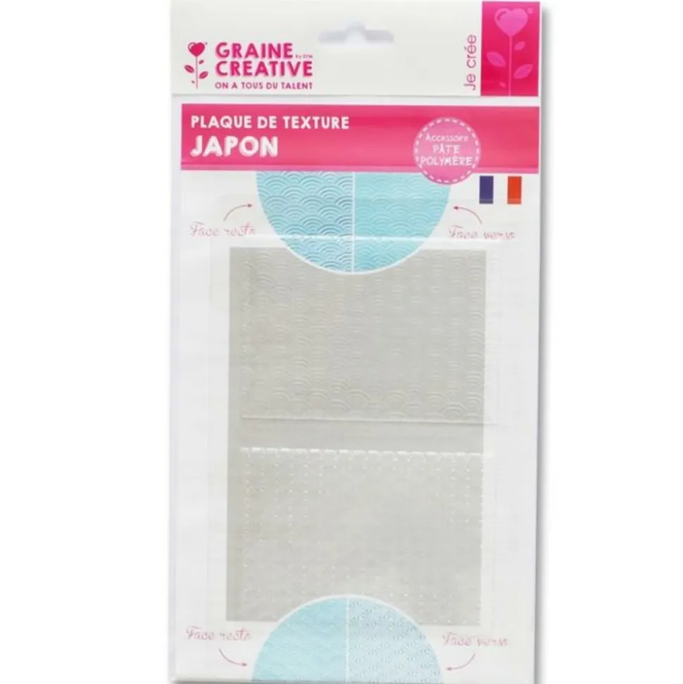 GRAINE CRÉATIVE - Plaque de texture pour pâte polymère - japon