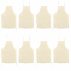 GRAINE CRÉATIVE - 8 tabliers adulte en coton blanc cassé 90 x 60 cm