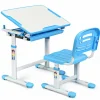 HELLOSHOP26 - Ensemble table et chaise pour enfant réglable en hauteur avec tiroir inclinable en mdf + pp facile à nettoyer bleu