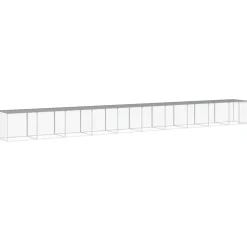 HELLOSHOP26 - Poulailler enclos cage poules avec toit clair 1003 x 98 x 90 cm acier galvanisé gris