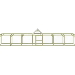 HELLOSHOP26 - Poulailler enclos cage poules 700 x 100 x 150 cm bois de pin massif imprégné marron