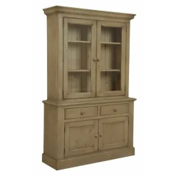 INTERIOR'S - Buffet 2 portes vitrées moulurées bois marron - natural interior's