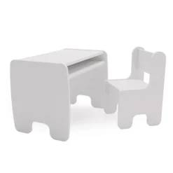 KOBI - Ensemble table et chaises enfant blanc