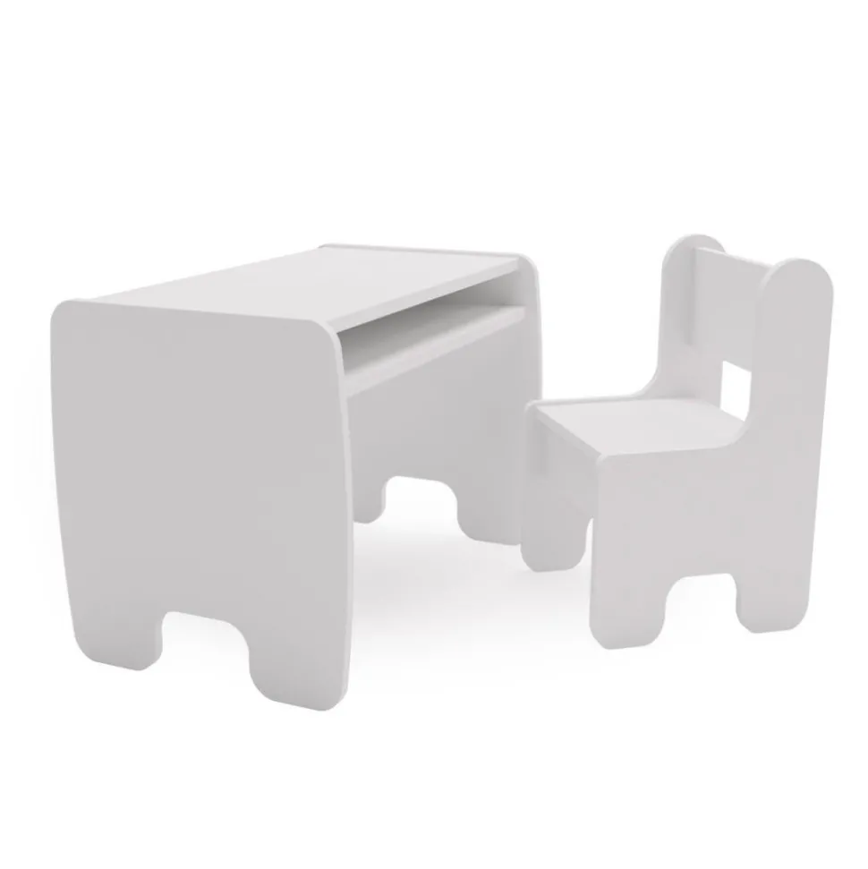 KOBI - Ensemble table et chaises enfant blanc