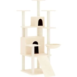 MAISON EXCLUSIVE - Arbre à chat avec griffoirs en sisal crème 154 cm