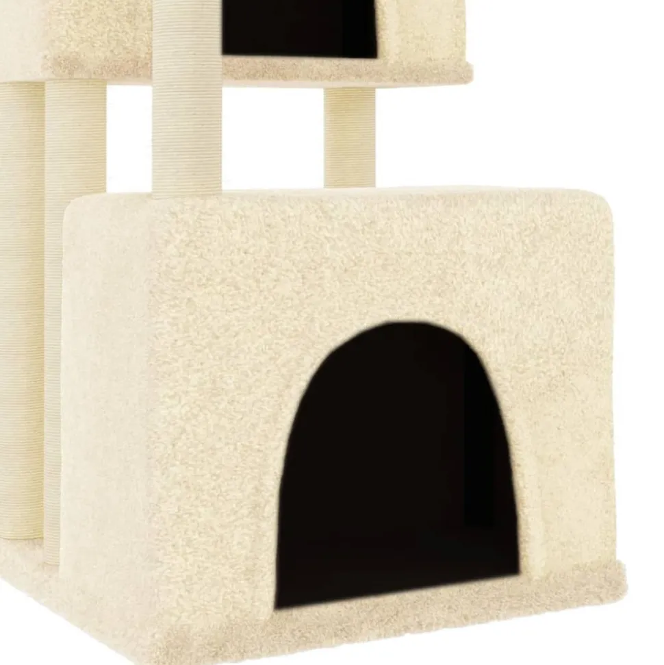 MAISON EXCLUSIVE - Arbre à chat avec griffoirs en sisal crème 122 cm