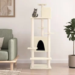 MAISON EXCLUSIVE - Arbre à chat avec griffoirs en sisal crème 82 cm
