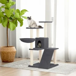 MAISON EXCLUSIVE - Arbre à chat avec griffoirs en sisal gris clair 110 cm