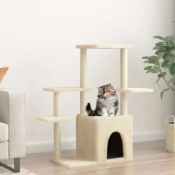 MAISON EXCLUSIVE - Arbre à chat avec griffoirs en sisal crème 97,5 cm