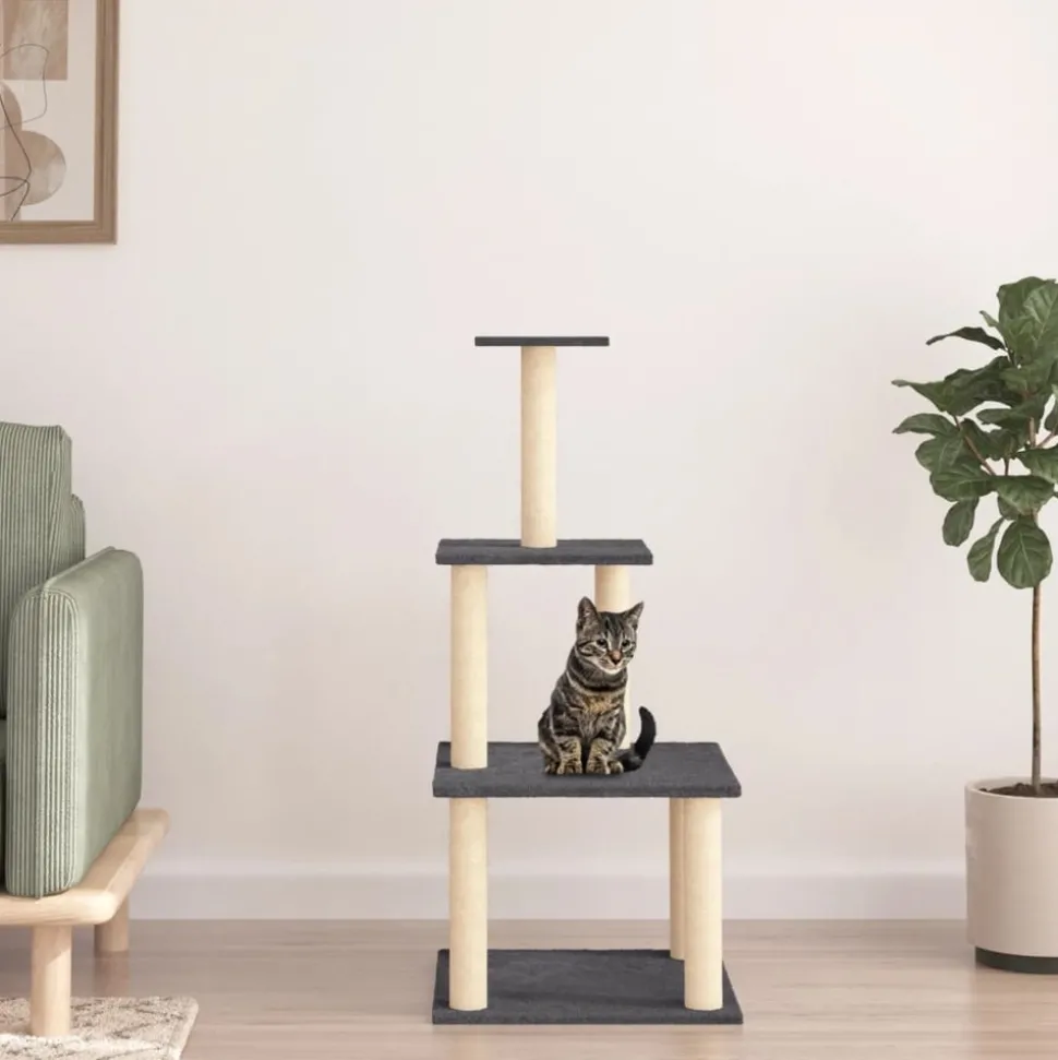 MAISON EXCLUSIVE - Arbre à chat avec griffoirs en sisal crème 108,5 cm