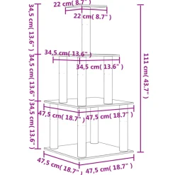 MAISON EXCLUSIVE - Arbre à chat avec griffoirs en sisal crème 108,5 cm