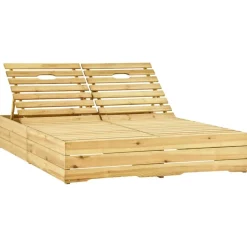 MAISON EXCLUSIVE - Chaise longue avec coussin bordeaux bois de pin imprégné