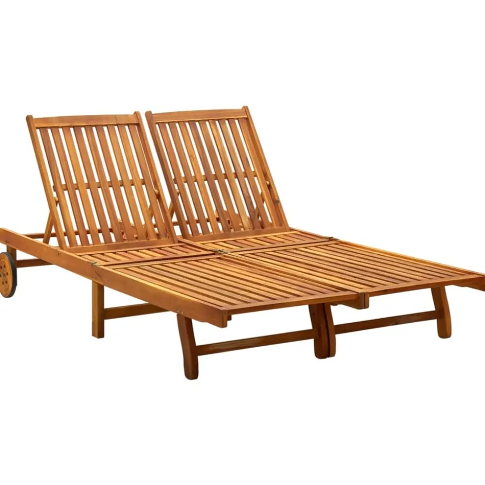 MAISON EXCLUSIVE - Chaise longue 2 places bois d'acacia massif