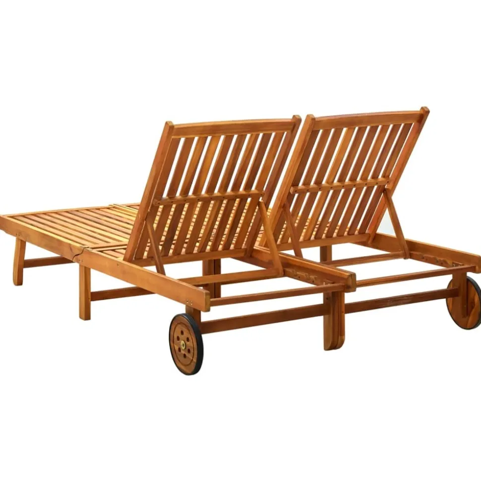 MAISON EXCLUSIVE - Chaise longue 2 places bois d'acacia massif