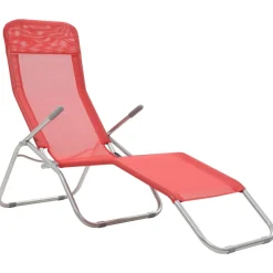 MAISON EXCLUSIVE - Chaises longues pliables lot de 2 textilène rouge