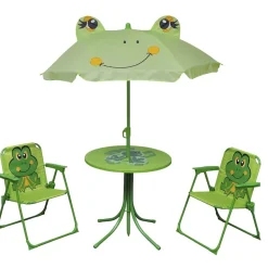 MAISON EXCLUSIVE - Ensemble de bistro avec parasol pour enfants 3 pcs vert