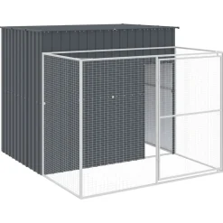 MAISON EXCLUSIVE - Niche pour chien avec cour anthracite 214x253x181 cm