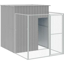 MAISON EXCLUSIVE - Niche pour chien avec cour gris clair 165x251x181 cm