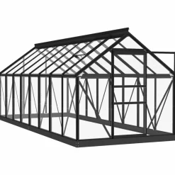 MAISON EXCLUSIVE - Serre en verre anthracite 155x395,5x191 cm aluminium