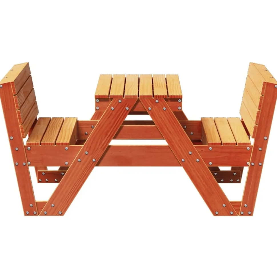 MAISON EXCLUSIVE - Table de pique-nique pour enfants cire marron bois massif pin