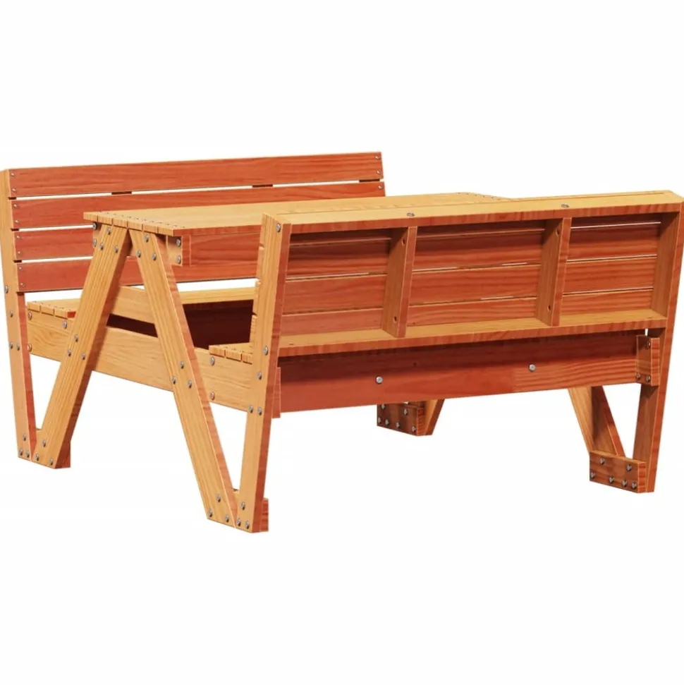 MAISON EXCLUSIVE - Table de pique-nique pour enfants cire marron bois massif pin