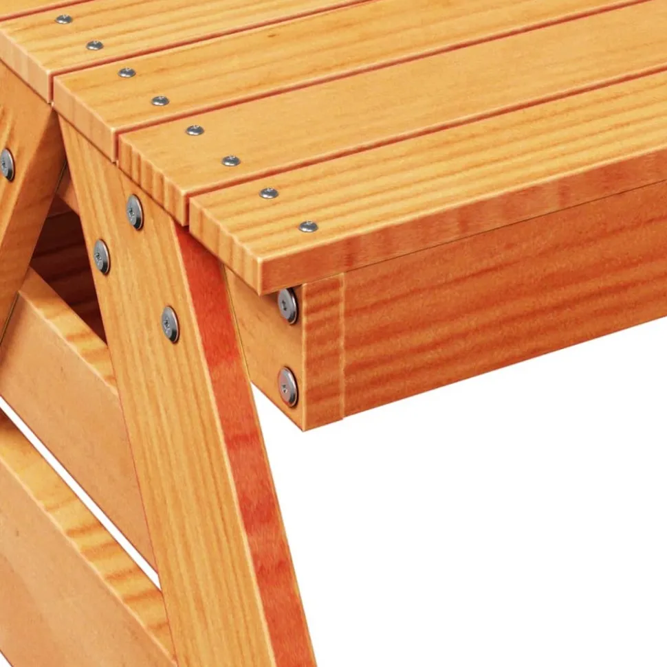 MAISON EXCLUSIVE - Table de pique-nique pour enfants cire marron bois massif pin