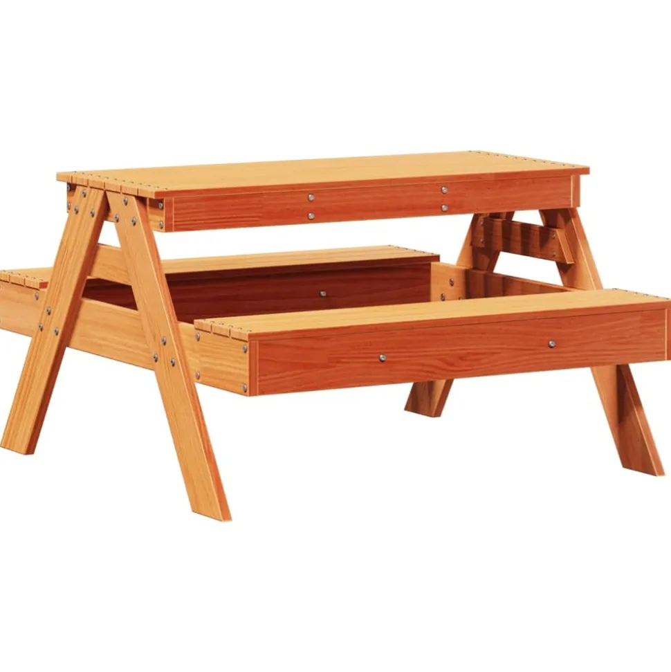 MAISON EXCLUSIVE - Table de pique-nique pour enfants cire marron bois massif pin