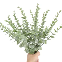 MCBOSON - Feuilles d'eucalyptus artificielles vert clair*24